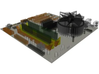 microATX Intel System Board 3D Model preview