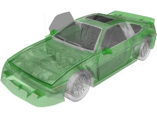 Pontiac Fiero GT (1987) 3D Model preview