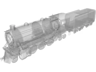 Train Locomotive 3D Model preview