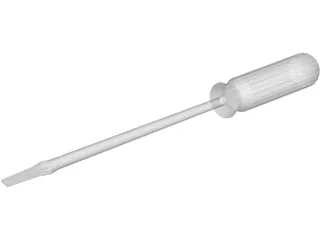 Flat Head Screwdriver 3D Model preview