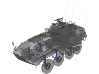 Piranha Military ATV/Tank 3D Model preview
