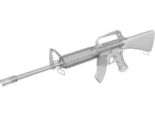 M-16 A2 Rifle 3D Model preview