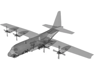 Lockheed AC-130 Hercules 3D Model preview