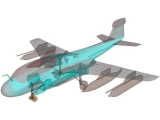 Grumman EA-6B Prowler 3D Model preview