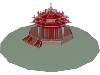 Chinese Building 3D Model preview