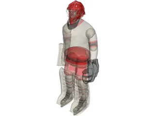 Hockey Goalie 3D Model preview