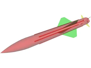 Exocet Missile 3D Model preview
