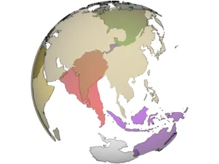 Globe Land Masses 3D Model preview