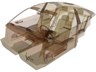 Interior BMW 330i 3D Model preview