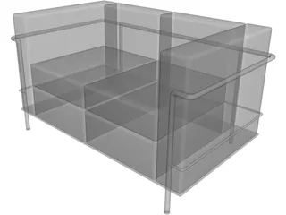 Sofa Corbusier LC-2 Two Seater 3D Model preview