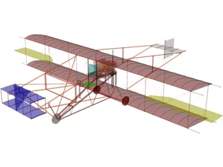 Biplane Curtis Pusher 3D Model preview