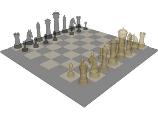 Chess Set 3D Model preview