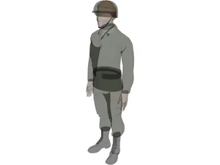 Soldier Male 3D Model preview
