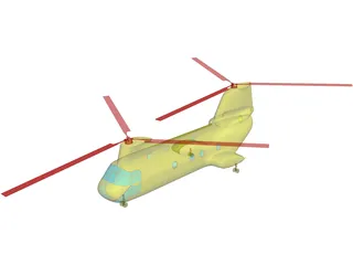 Boeing CH-46D Sea Knight 3D Model preview