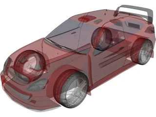 Citroen Xsara Coupe Rally Car 3D Model preview