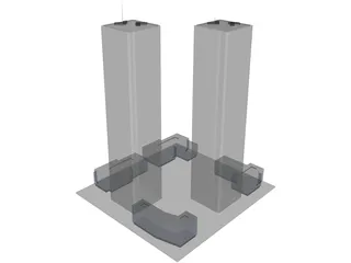 Twin Tower 3D Model preview