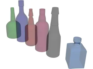 Bottles 3D Model preview