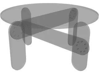 Low Garden Table 3D Model preview