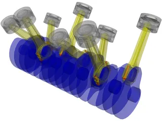 V8 Engine 3D Model preview