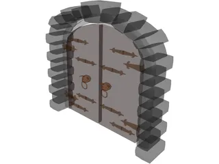 Archway Door 3D Model preview