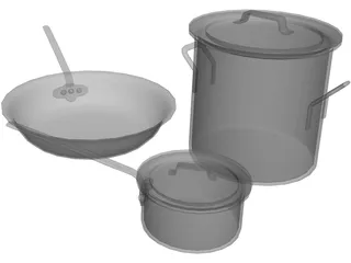 Pots and Pans 3D Model preview