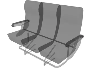 Seats Airplane 3D Model preview
