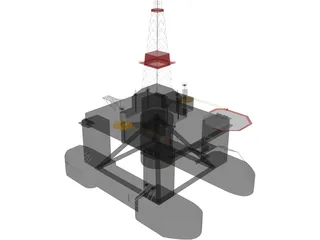Oil Platform Offshore 3D Model preview