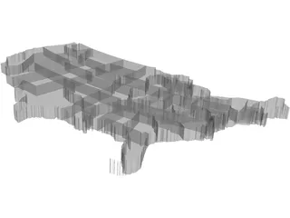 United States Continental 3D Model preview
