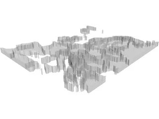 European Continent 3D Model preview