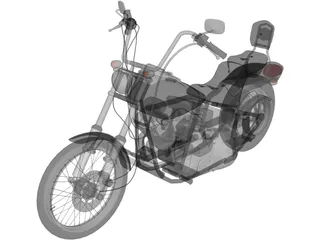 Harley-Davidson Softail (1987) 3D Model preview