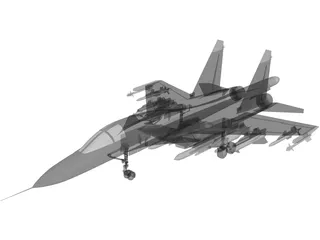 Sukhoi Su-27IB Flanker 3D Model preview