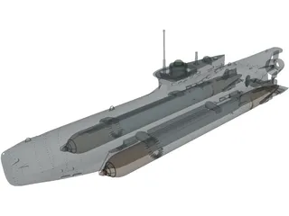 Seehund Midget Submarine 3D Model preview