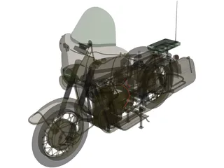 Moto Guzzi 700cc 3D Model preview