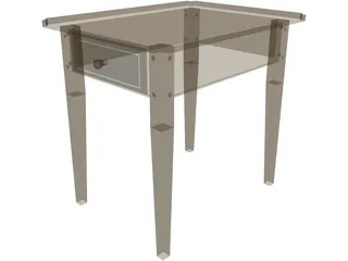 Table Colonial End 3D Model preview
