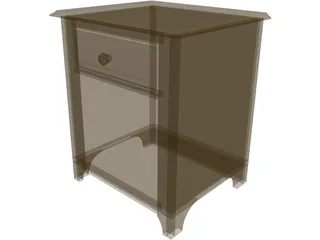 Colonial End Table with Drawer 3D Model preview