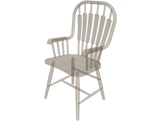Chair Wooden 3D Model preview