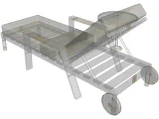 Pool Side Chaise Longue 3D Model preview