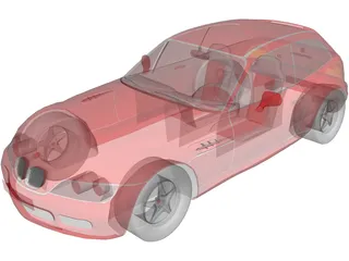BMW Z3 Coupe (2001) 3D Model preview