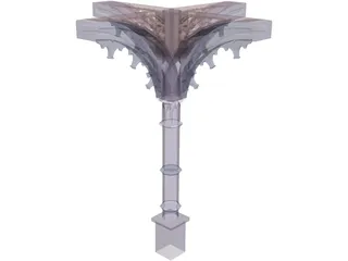 Column, 1800s Ornate 3D Model preview