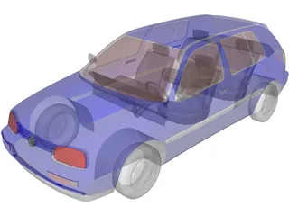 Volkswagen Golf III 3D Model preview