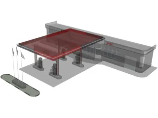 Gas Station 3D Model preview