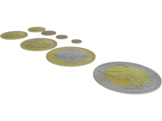 Euro Coins 3D Model preview