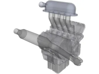 Yamaha R6 Engine 3D Model preview