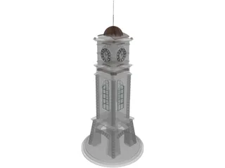 Civic Clock Tower 3D Model preview