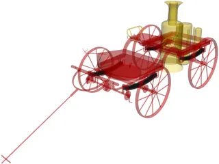 Steam Car 3D Model preview