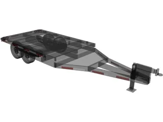 Flatbed Trailer 3D Model preview