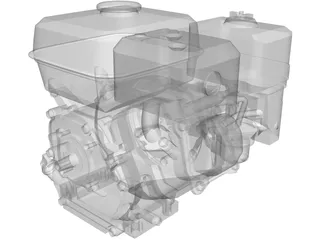 Honda GX160 Engine 3D Model preview