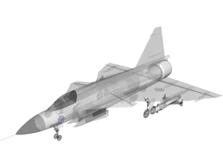 Saab 35 Draken 3D Model preview