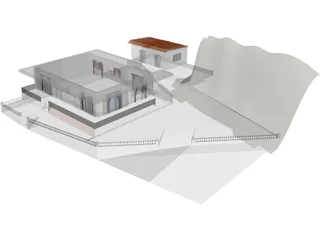 Greek Country House 3D Model preview