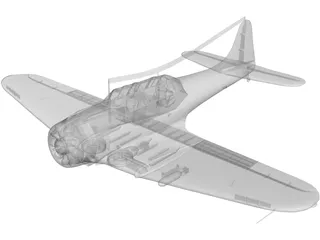 Dauntless Dive Bomber D 3D Model preview